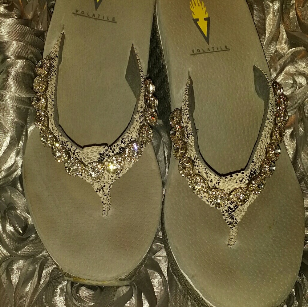 Glitzy flip flop sandals